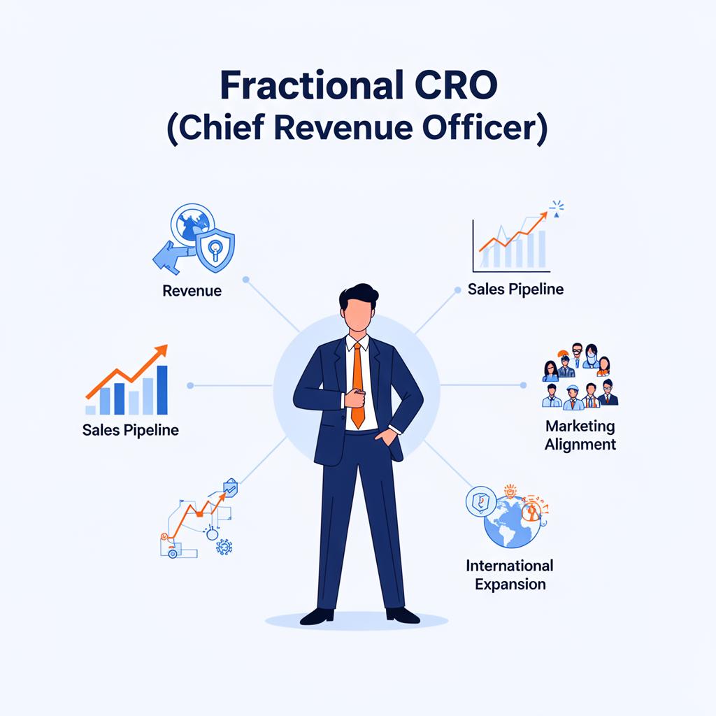 Fractional CRO - Chief Revenue Officerin vastuut: liikevaihdon kasvu, myyntiputki, markkinoinnin yhtenäistäminen ja kansainvälinen laajentuminen